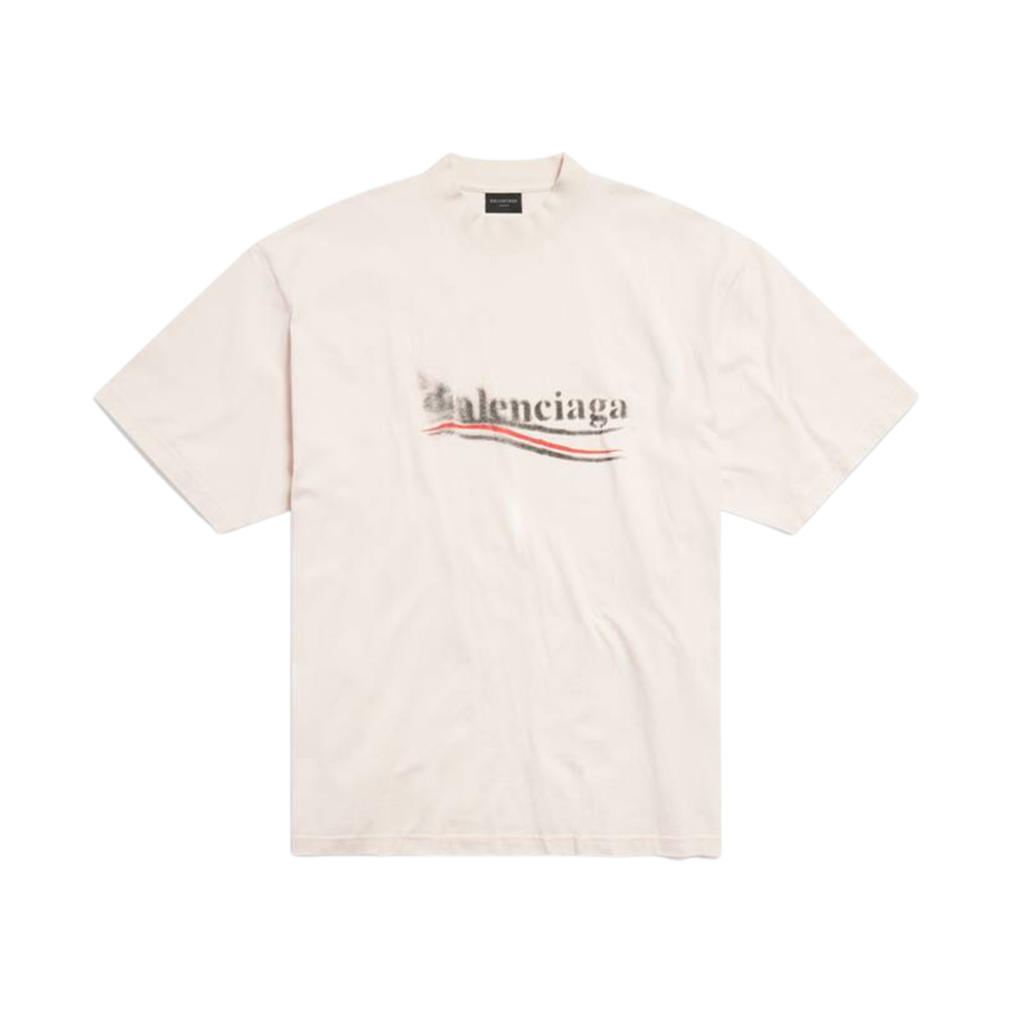 발렌시아가 폴리티컬 스텐실 미디움 핏 티셔츠 오프 화이트 블랙(Balenciaga Political Stencil Medium Fit T-Shirt Off White Black) - 1