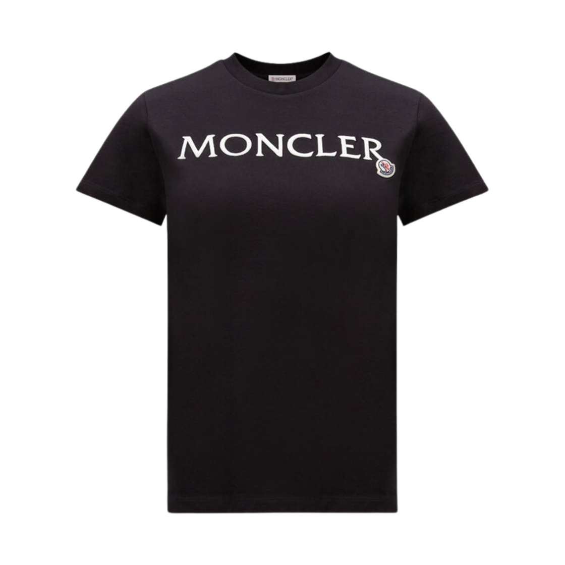 (W) 몽클레르 로고 자수 티셔츠 블랙 - 24FW((W) Moncler Embroidered Logo T-Shirt Black - 24FW)