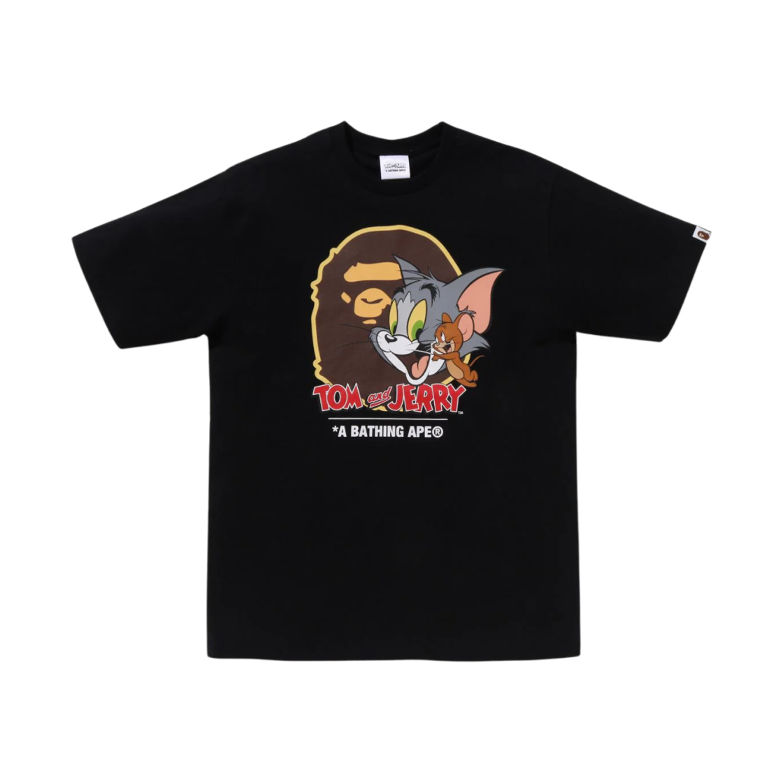 베이프 x 톰과 제리 85주년 에이프 헤드 티셔츠 #1 블랙(BAPE x Tom & Jerry 85th Anniversary Ape Head T-Shirt #1 Black)