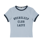 LAZYZ Oversleep Club Ringer Tshirt Cloud