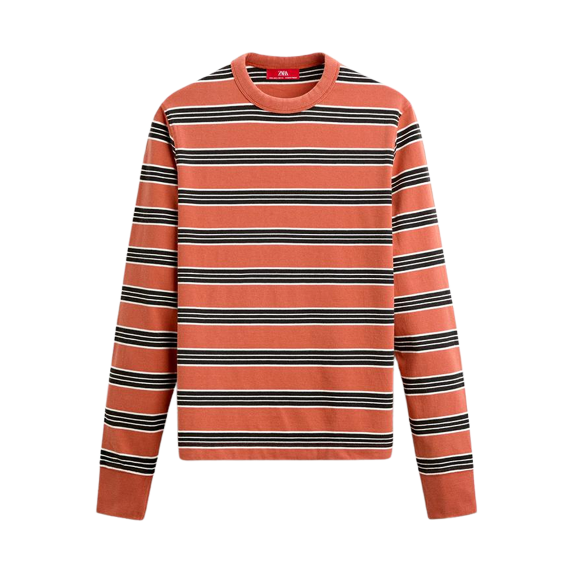 자라 x 해리 램버트 스트라이프 티셔츠 블랙 오렌지(Zara x Harry Lambert Striped T-Shirt Black Orange) - 1