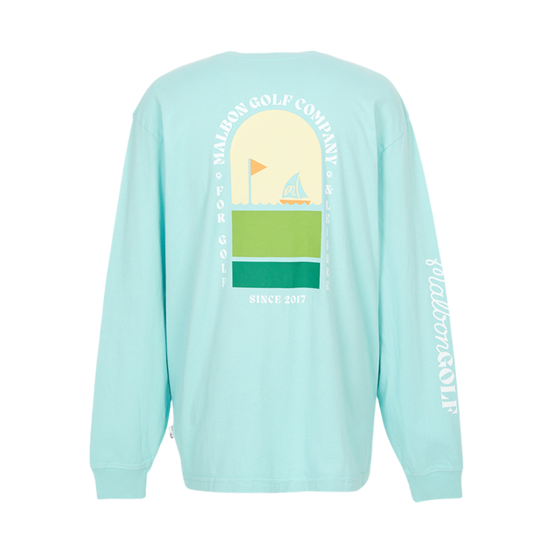 M9170LBL Malbon Golf Golf Wear Long Sleeve T-Shirt Sky Blue
