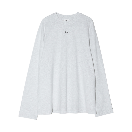 BESSTS002LGY Enor Women Basic Enor Logo Sleeve T Shirt  Light Grey
