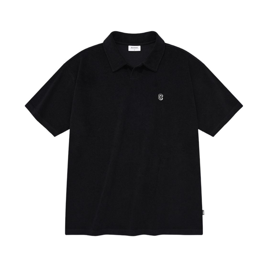 커버낫 테리 카라 티셔츠 블랙(Covernat Terry Collar T-Shirts Black) - 1