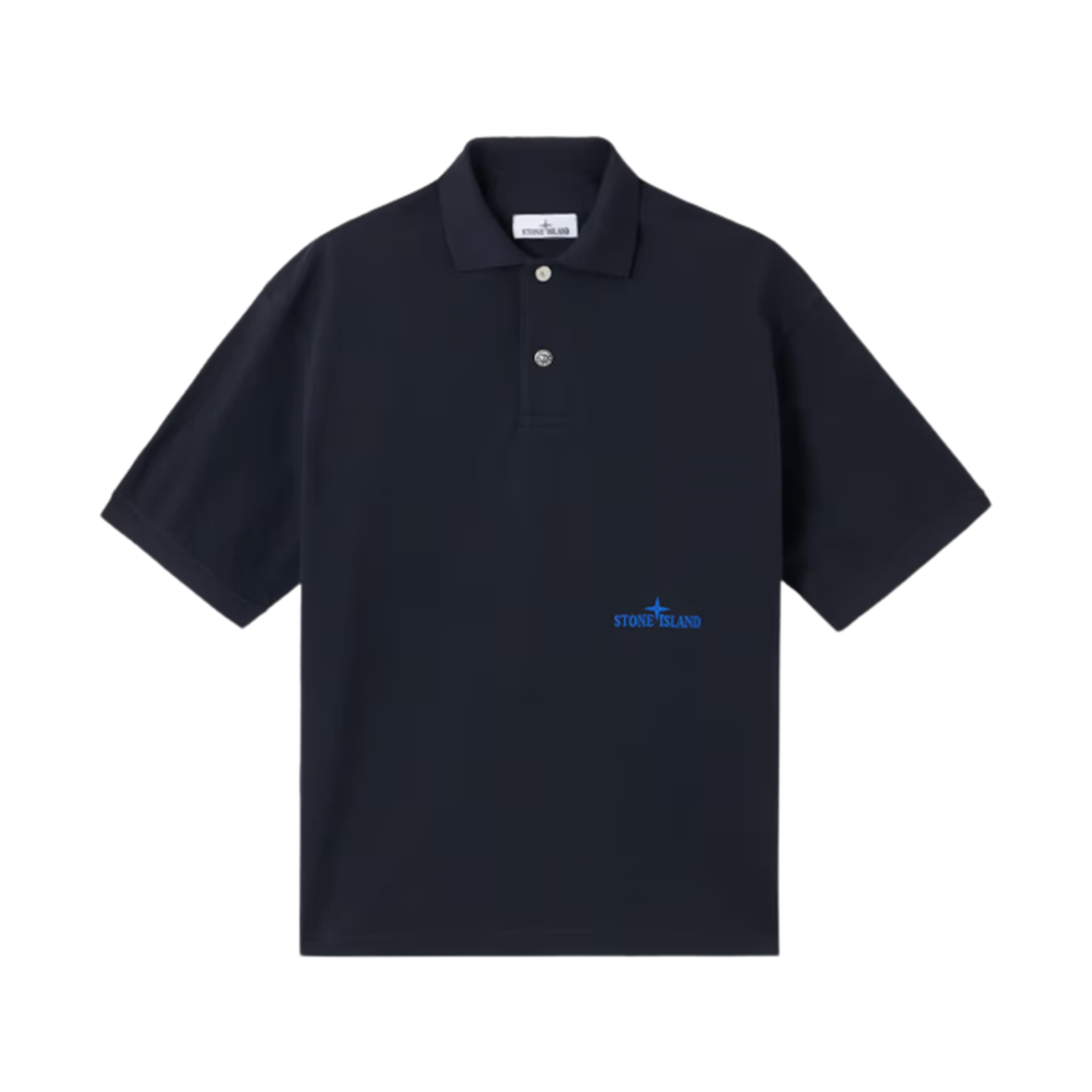 스톤 아일랜드 2200002 50/2 로고 자수 오가닉 코튼 피케 숏슬리브 폴로 셔츠 네이비 블루 - 25SS(Stone Island 2200002 50/2 Organic Cotton Pique Short Sleeve Polo Shirt with Logo Embroidery Navy Blue - 25SS) - 1