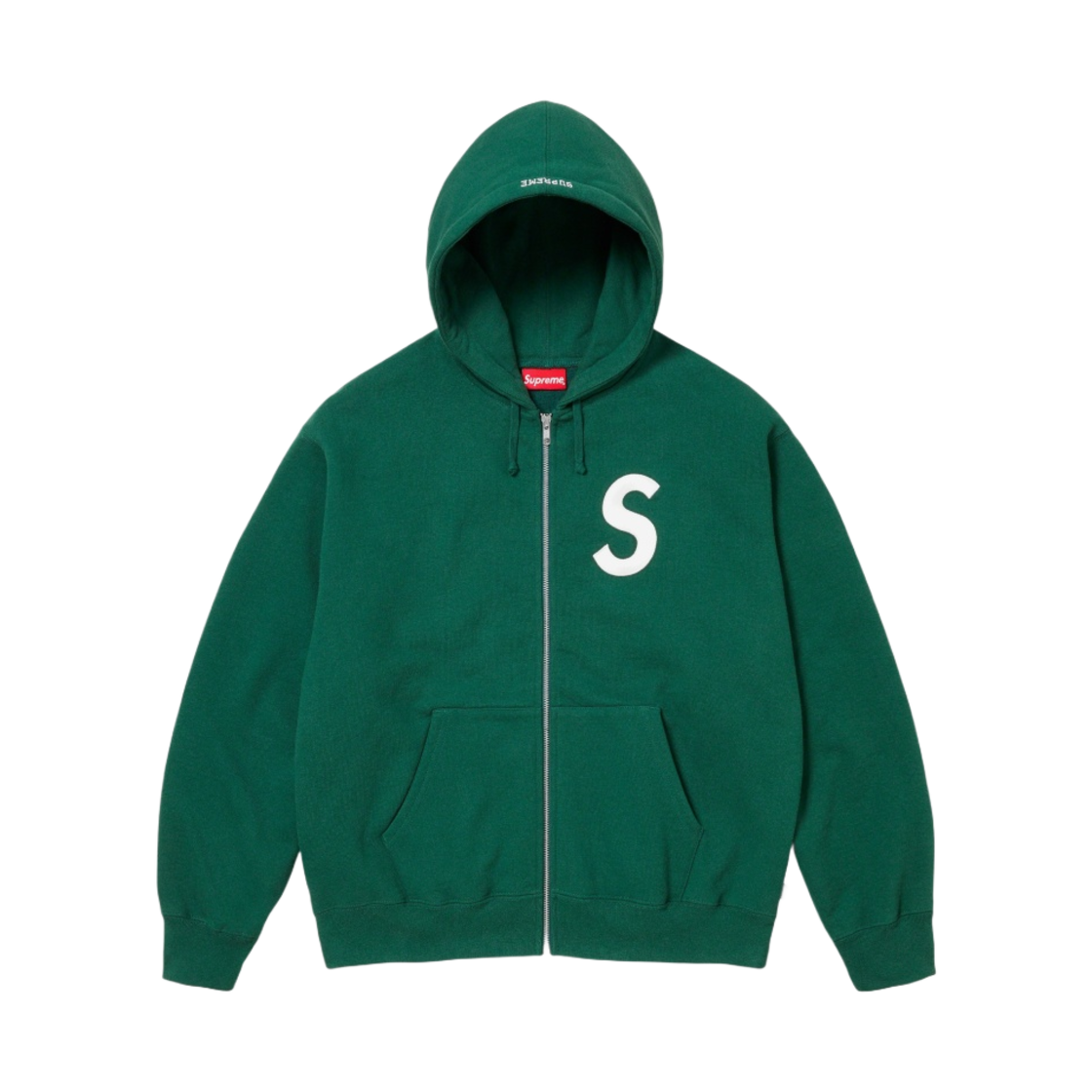 슈프림 S 로고 집업 후드 스웨트셔츠 다크 그린 - 23FW