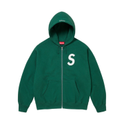 Supreme S Logo Zip Up Hooded Sweatshirt Dark Green - 23FW