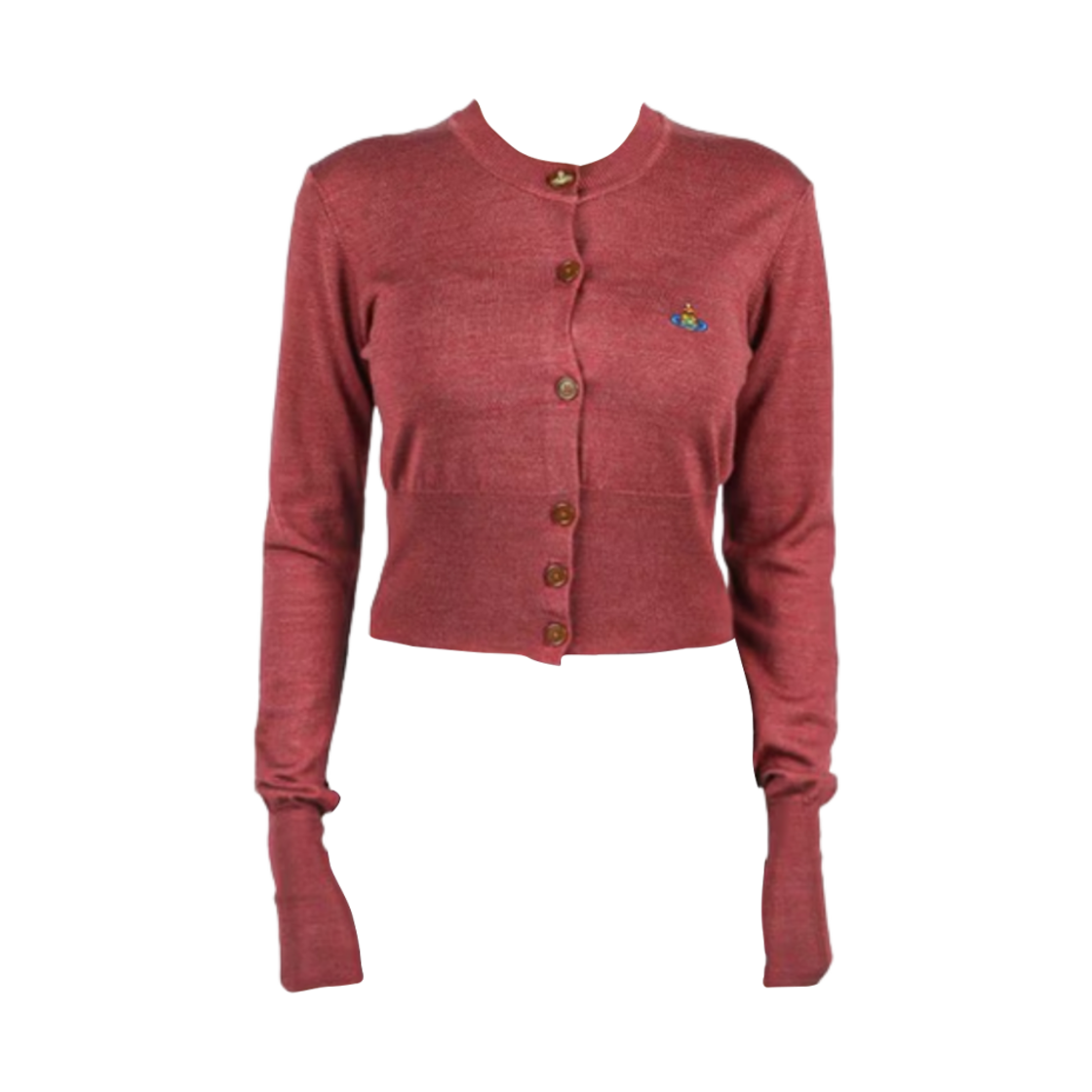 1803002U-Y001A-H407 (W) Vivienne Westwood Bea Cropped Cardigan Red