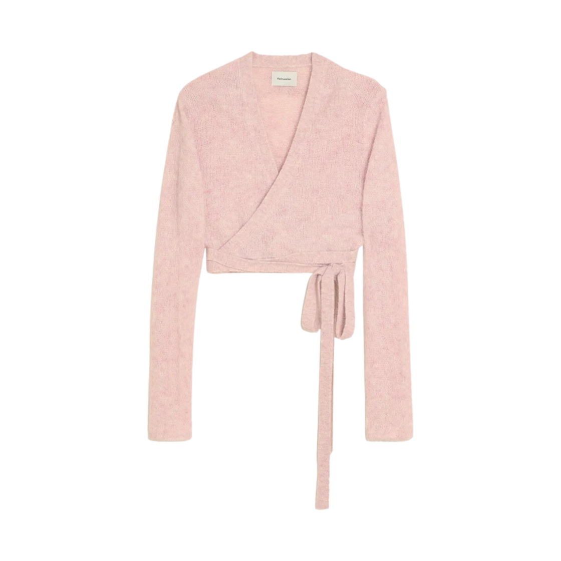 KW4BKNCHZ37PK Holzweiler Women Fluffy Knit Wrap Top Pink