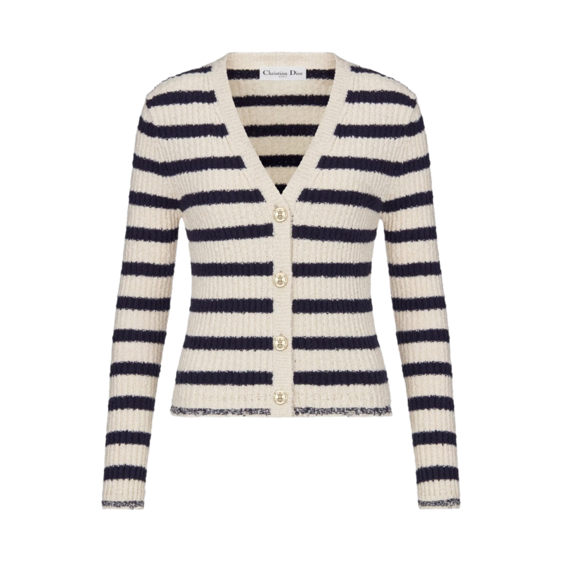 (W) 디올 마리니에르 트윈 코튼 니트 세트 에크루 네이비 블루((W) Dior Mariniere Twin Cotton Knit Set Ecru Navy Blue) - 1