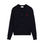 AMI de Coeur Wool Cardigan Navy Marine - 21FW