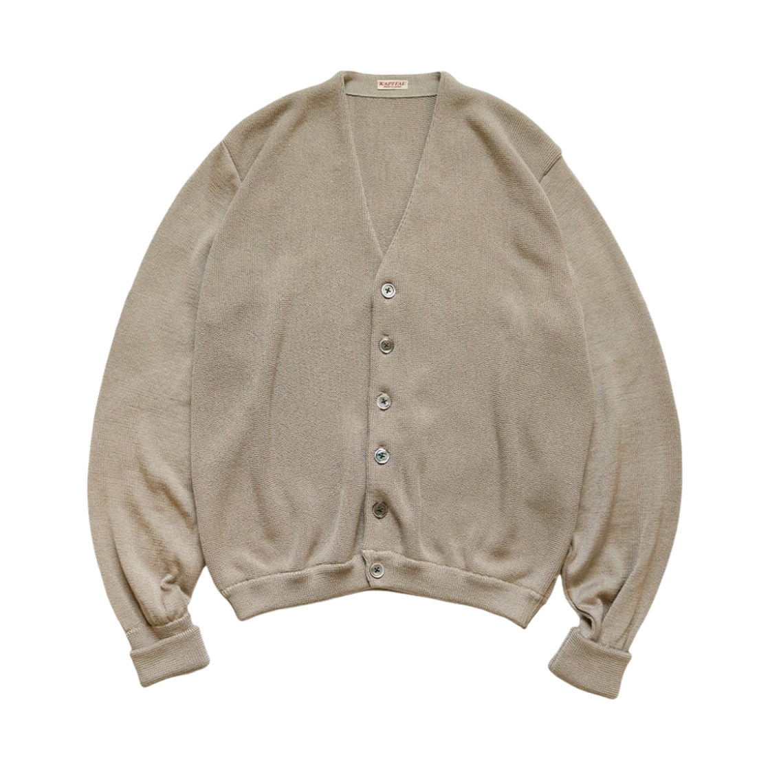 캐피탈 10G 에코 니트 엘보우 코니보위 쇼츠 가디건 베이지(Kapital 10G Eco Knit Elbow Coneybowy Short Cardigan Beige) - 1