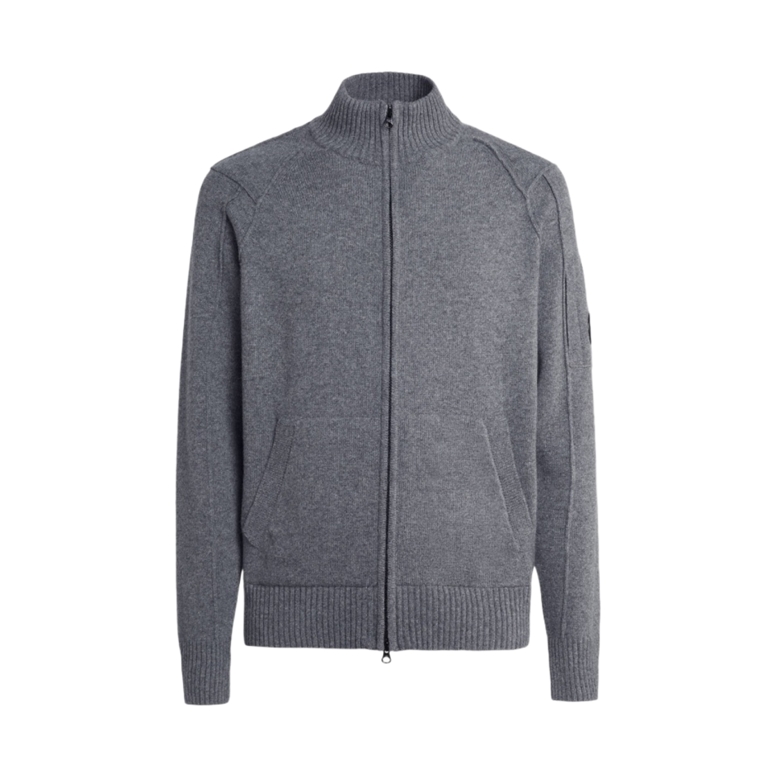 C.P. 컴퍼니 램스울 지퍼 니트 타막 그레이 - 23FW(C.P. Company Lambswool Zipped Knit Tarmac Grey - 23FW) - 1