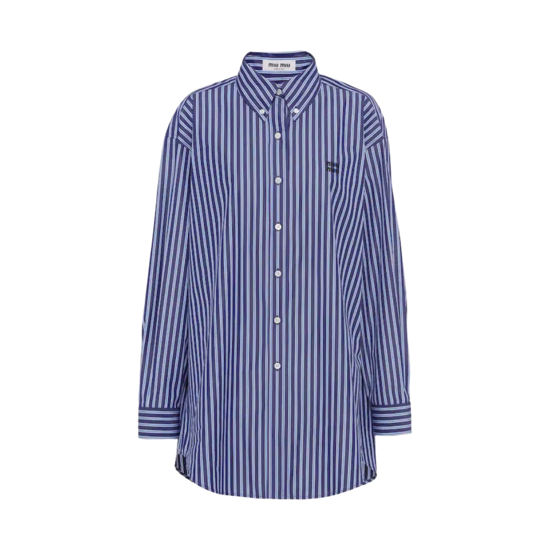 (W) 미우 미우 오버사이즈 포플린 셔츠 블루