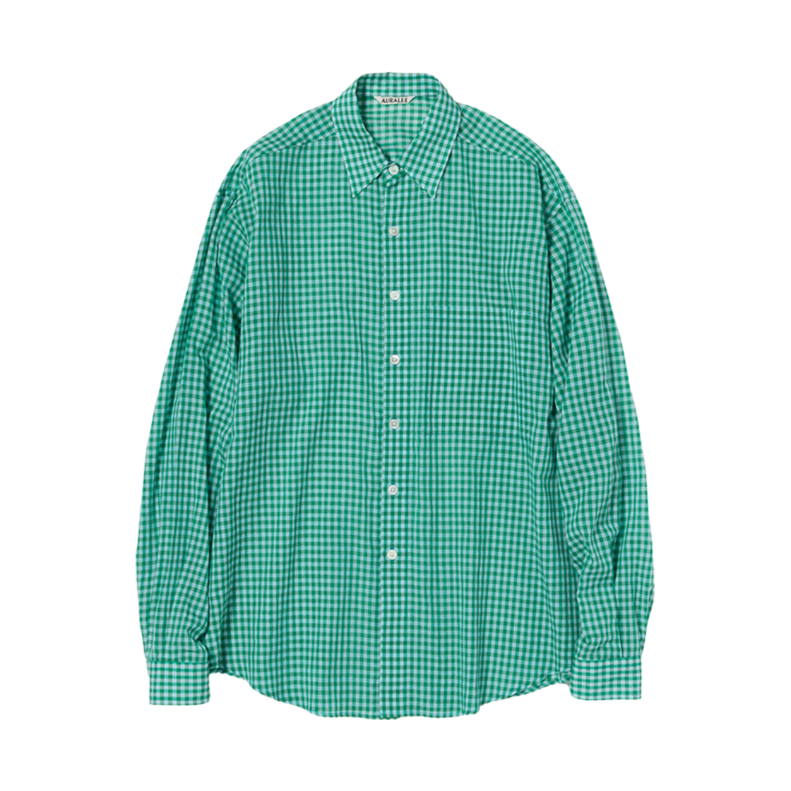 4 新品 25ss AURALEE AIRY LIGHT COTTON CHEC Auralee Airy Light Cotton Check Shirt in Brown Gingham