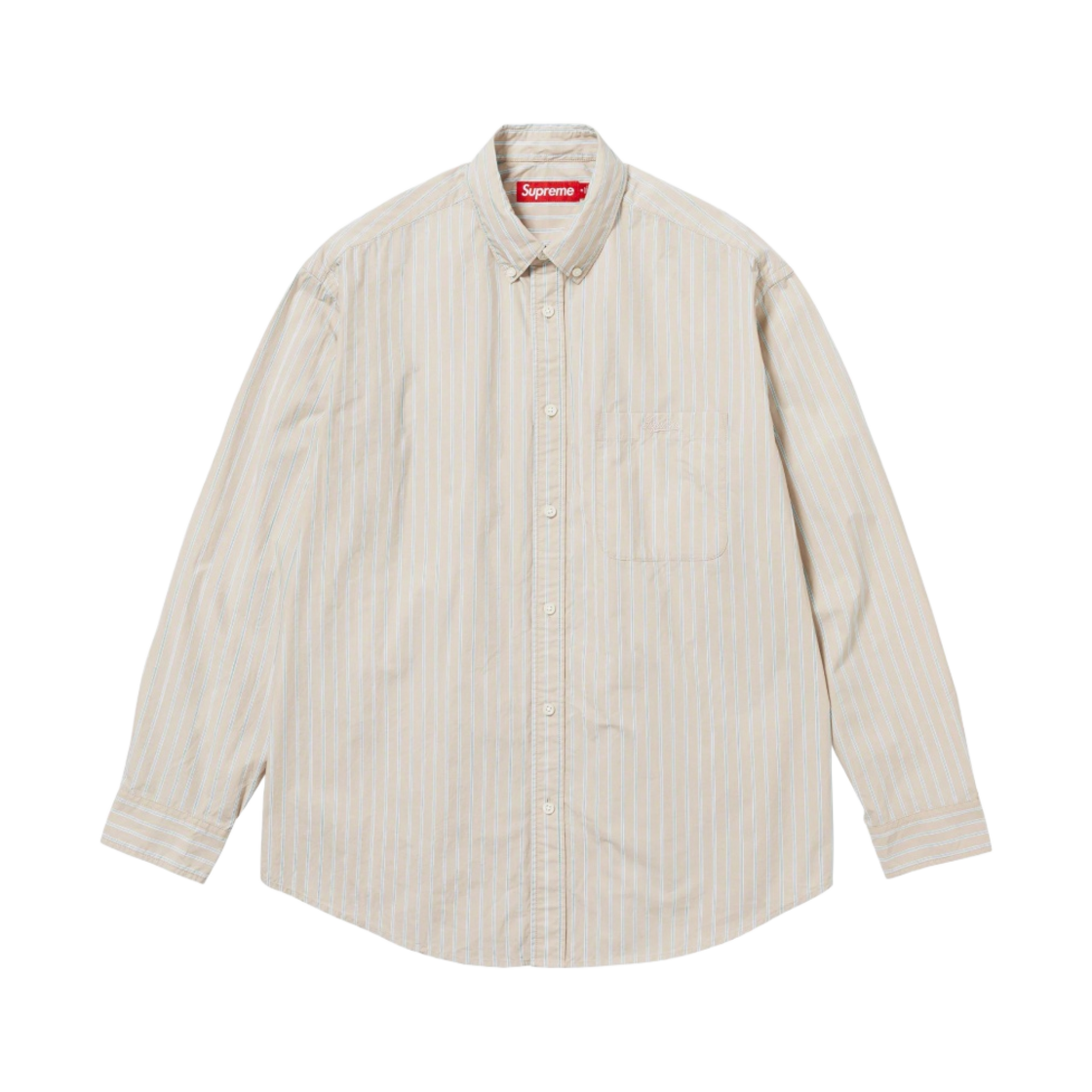 슈프림 루즈 핏 스트라이프 셔츠 탄 - 23FW(Supreme Loose Fit Stripe Shirt Tan - 23FW) - 1