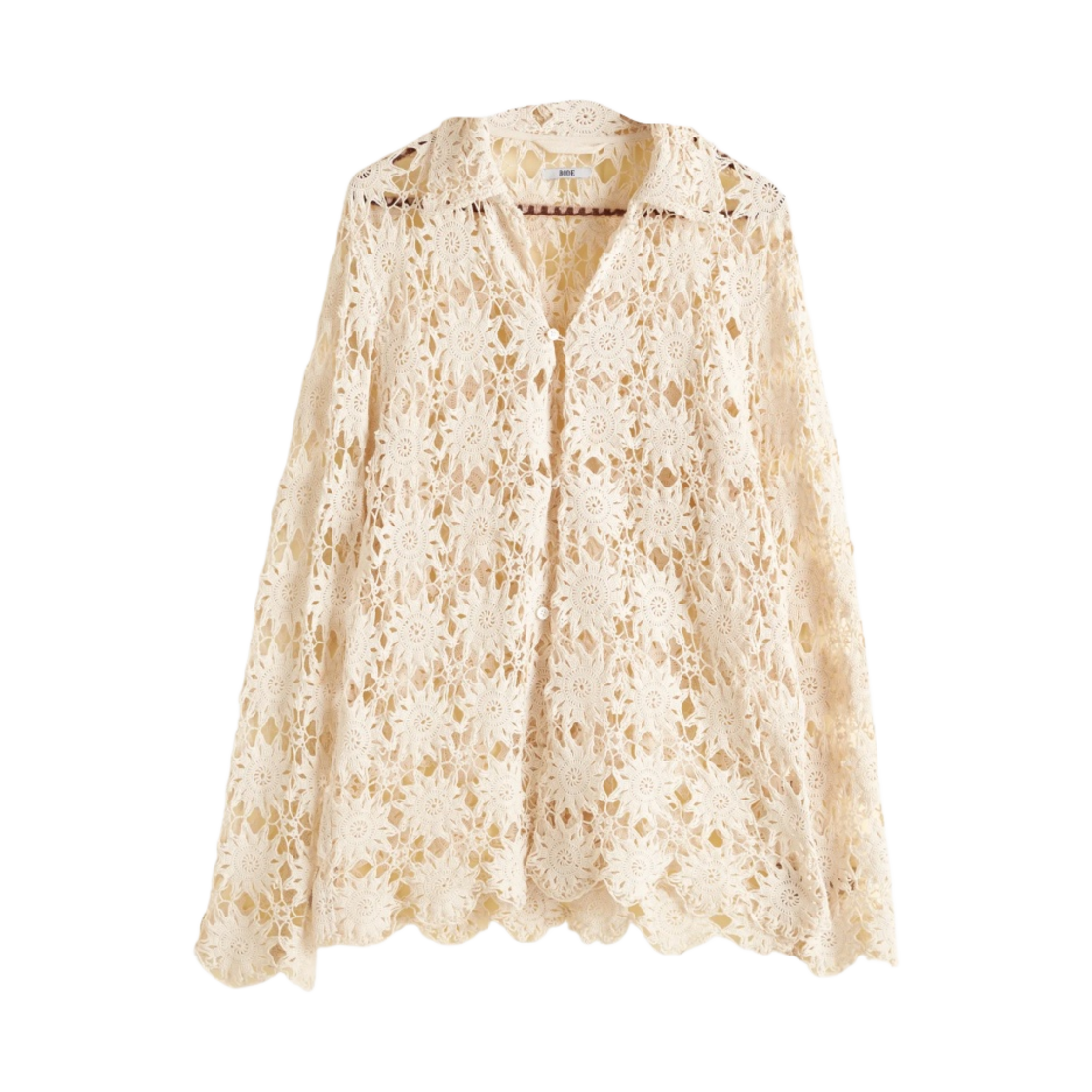 - Bode Wheel Spoke Long Sleeve Shirt Cream