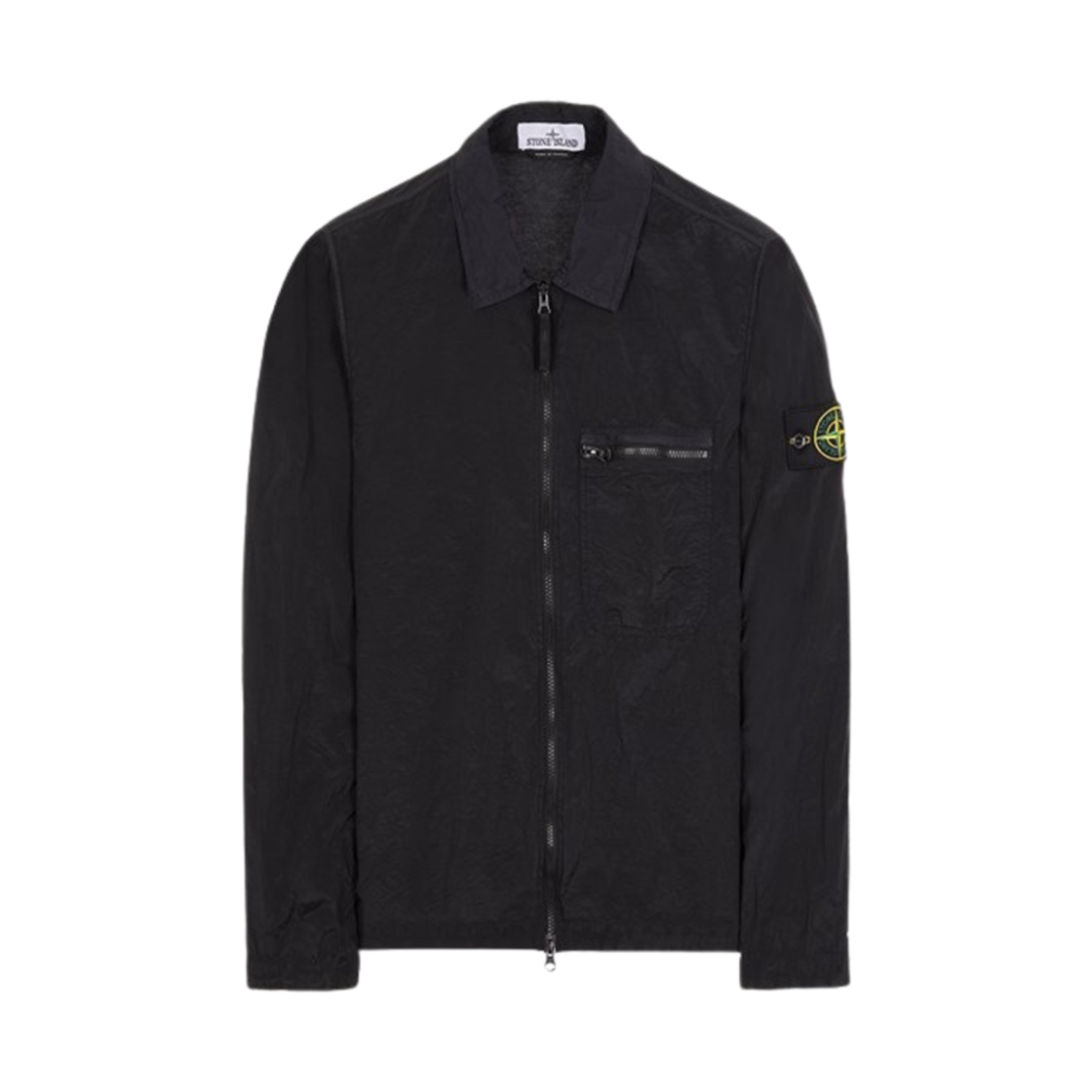 스톤 아일랜드 11219 나일론 메탈 인 에코닐 리제너레이티드 나일론 오버셔츠 블랙 - 24SS(Stone Island 11219 Nylon Metal In Econyl Regenerated Nylon Overshirt Black - 24SS)