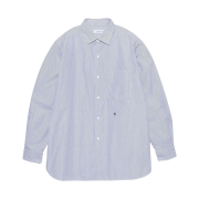Nanamica Regular Collar Stripe Wind Shirt Navy