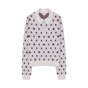 (W) Chanel Polo Cotton White Pink