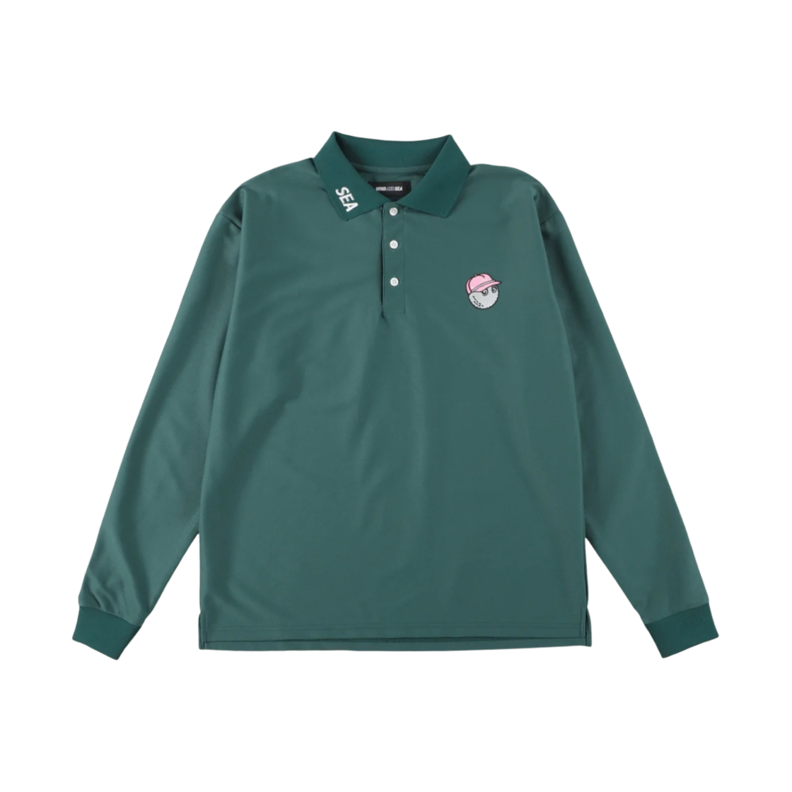 말본 골프 x WDS 롱 슬리브 폴로 셔츠 그린(Malbon Golf x WDS Long Sleeve Polo Shirt Green)