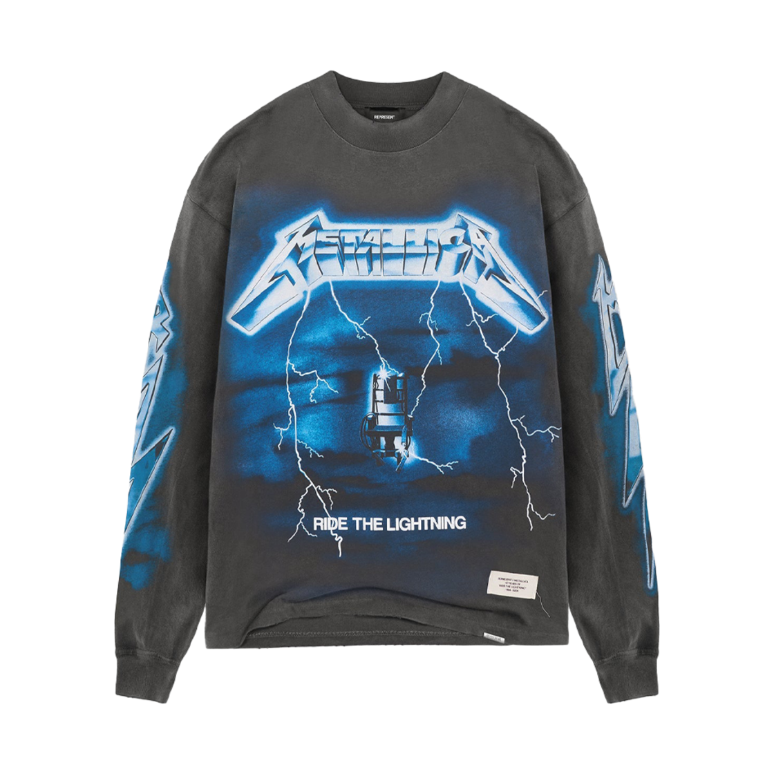 리프레젠트 x 메탈리카 라이드 더 라이트닝 LS 티셔츠 빈티지 그레이 - 25SS(Represent x Metallica Ride The Lightning LS T-Shirt Vintage Grey - 25SS)