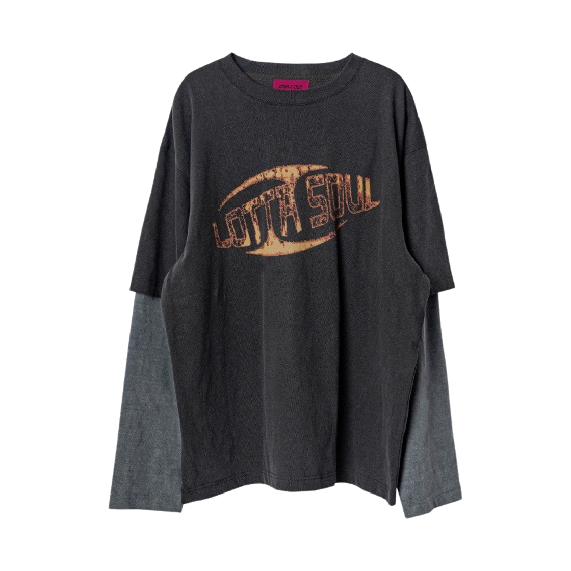멜로우 로타 소울 그래픽 레이어드 티셔츠 차콜