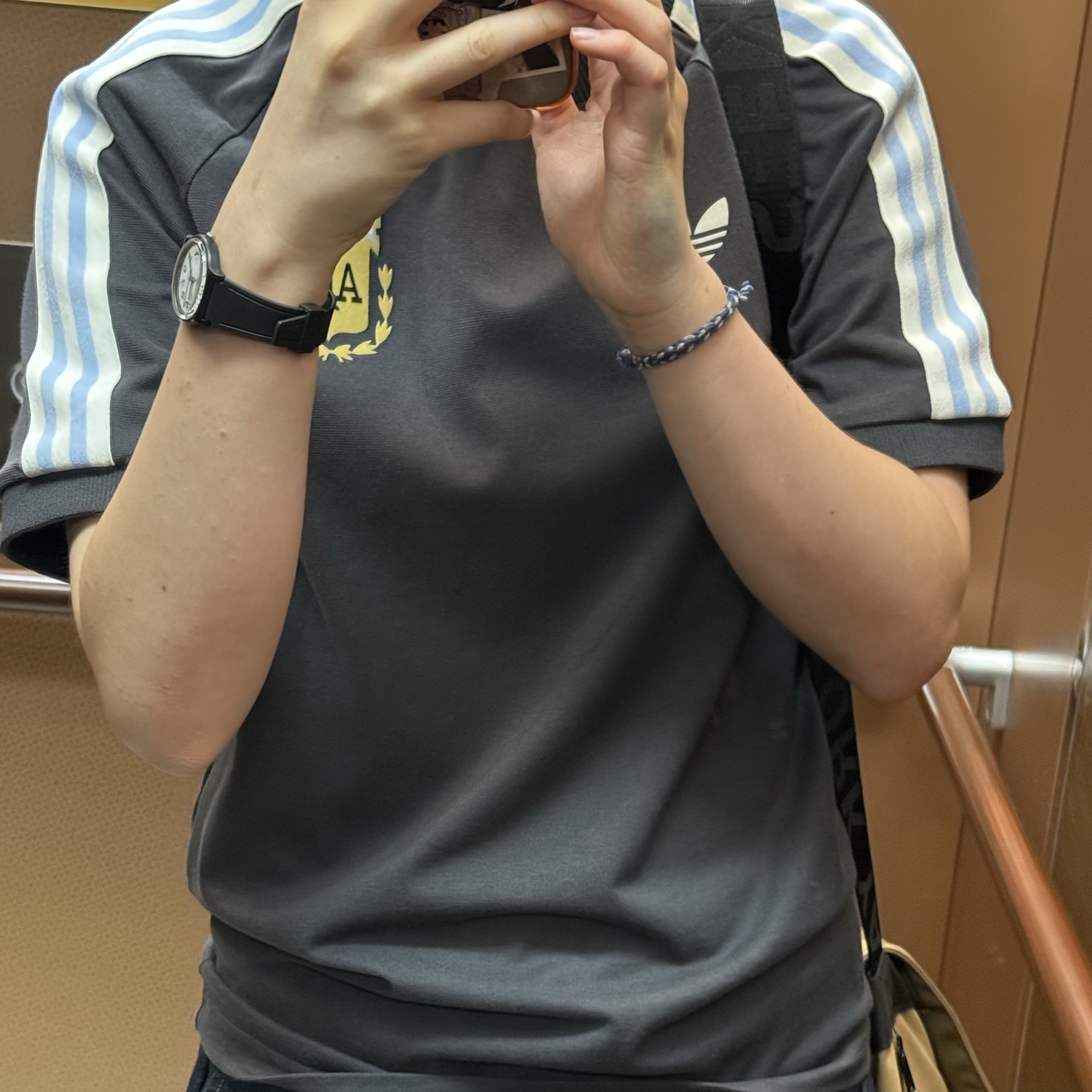 Adidas Argentina Beckenbauer T-Shirt Utility Black- KR Sizing 착용 스타일