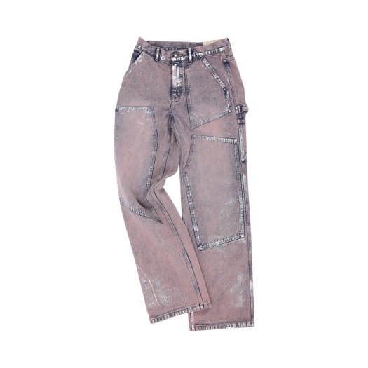 apa685m(DUST PINK) ADSB Andersson Bell Wax Coated Carpenter Wide-Leg Jeans Dust Pink