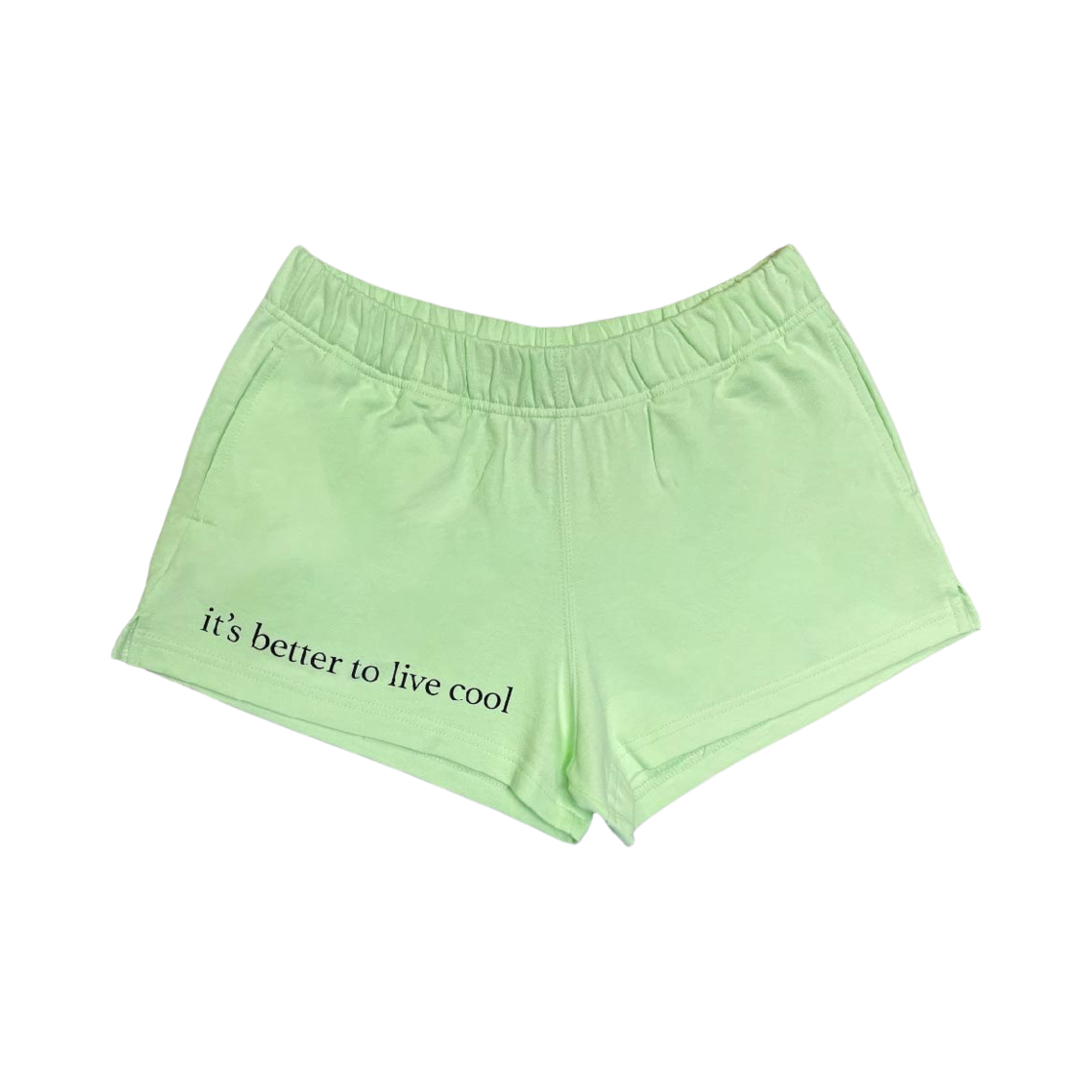 300011 Mosquito Murderers It's Better To Live Cool Mini Shorts Light Green