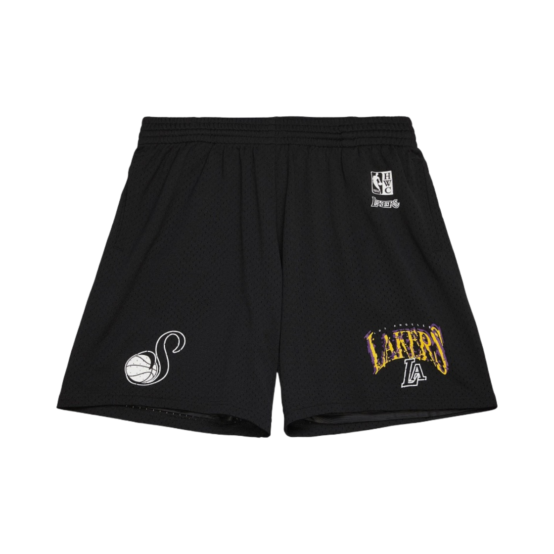 미첼앤네스 x 슈가 글리치 쇼츠 로스앤젤레스 레이커스 블랙(Mitchell & Ness x Suga Glitch Shorts Los Angeles Lakers Black)