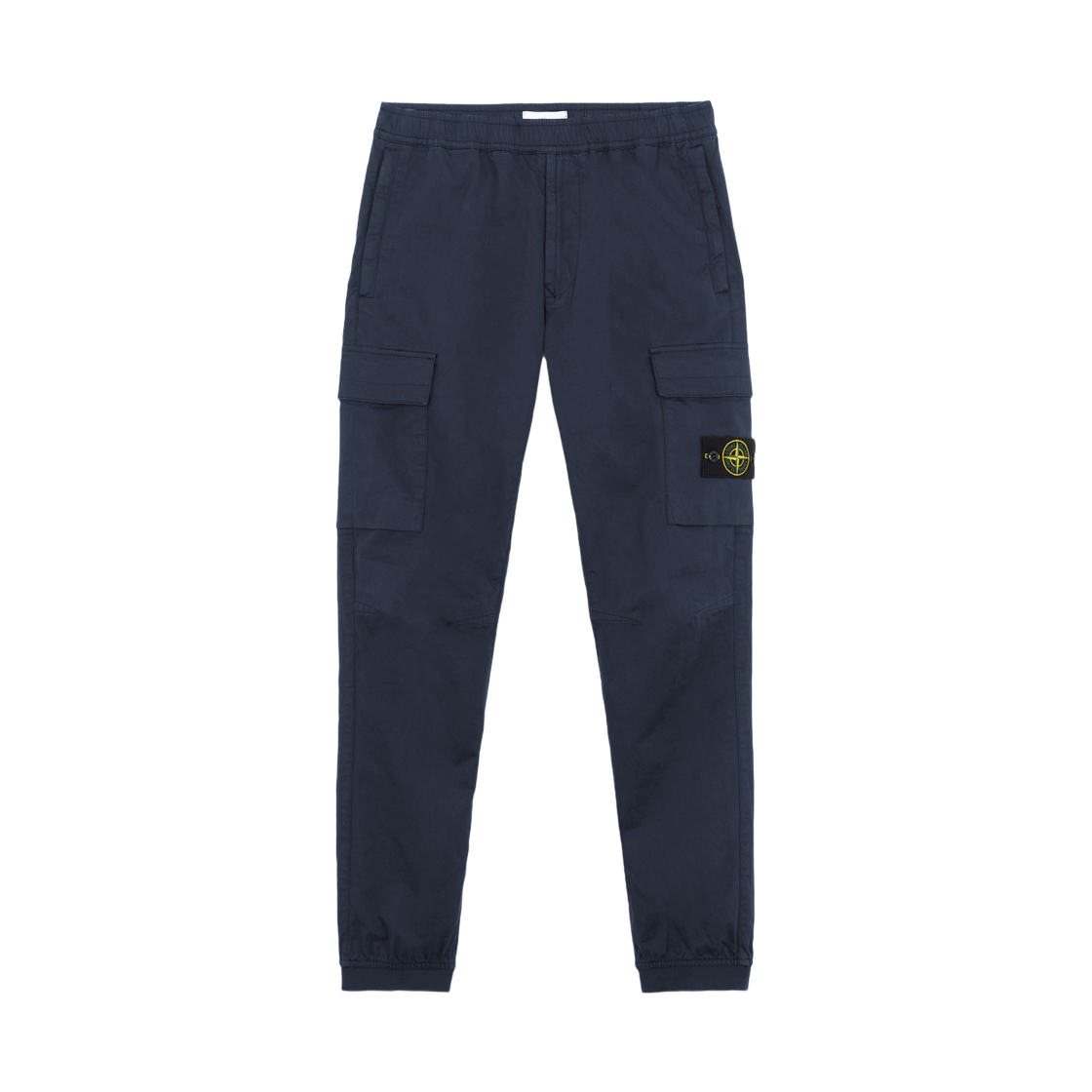 K2S1531000-33S0014-V0020 Stone Island 3100033 Stretch Organic Broken Twill Cotton Old Effect Regular Tapered Fit Cargo Trousers with Elasticated Waistband Navy Blue - 25FW