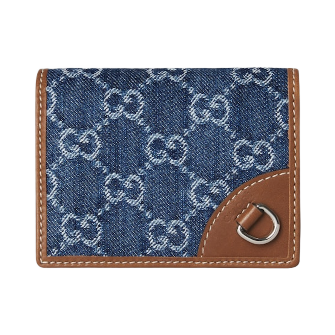 구찌 GG 엠블럼 미니 월렛 블루 아이보리 GG 데님(Gucci GG Emblem Mini Wallet Blue Ivory GG Denim) - 1