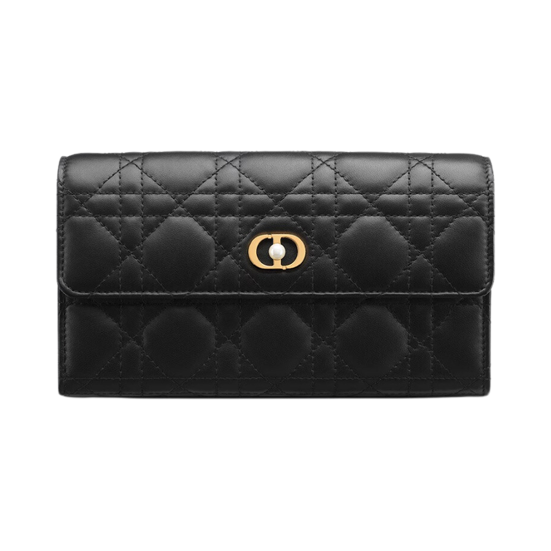 디올 졸리 프리지아 까나쥬 레더 월렛 블랙