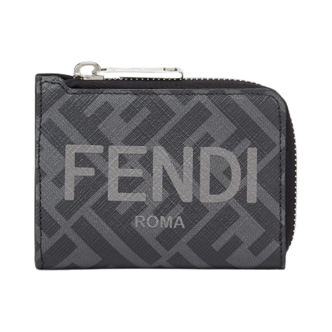 펜디 패브릭 L-쉐이프 집 클로저 카드 홀더 블랙(Fendi Fabric L-Shaped Zip Closure Card Holder Black) - 1