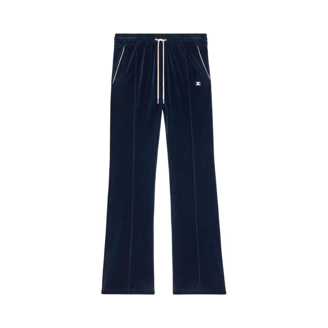 셀린느 벨벳 저지 트리옹프 플레어 트랙 팬츠 네이비(Celine Velvet Jersey Triomphe Flare Track Pants Navy) - 1