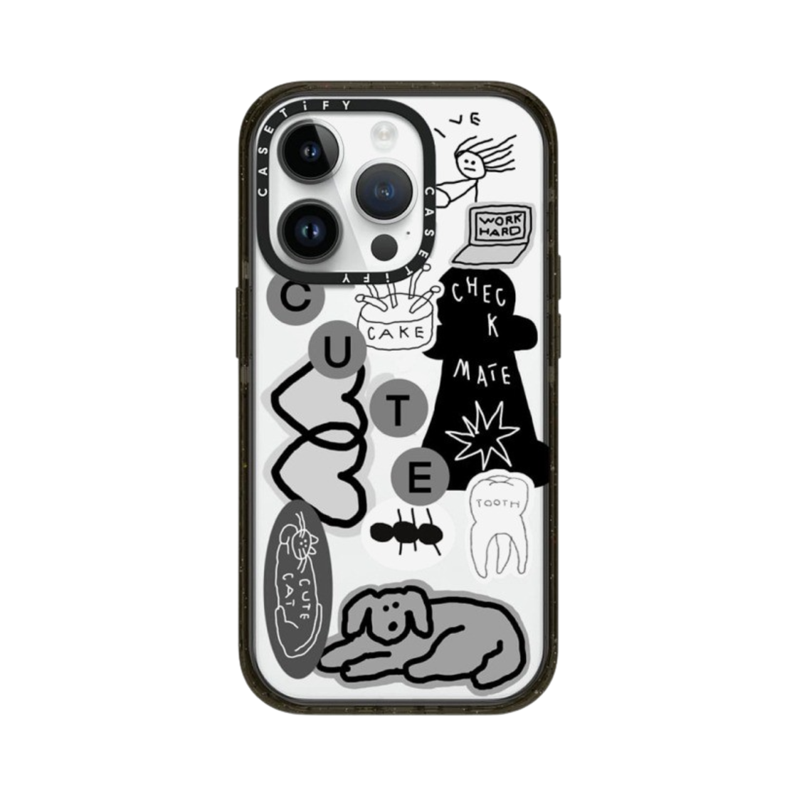 케이스티파이 아이폰 이나피 스티커 01 임팩트 케이스 클리어 블랙(Casetify iPhone Inap Sticker 01 Impact Case Clear Black) - 2