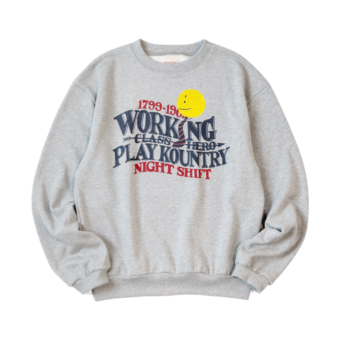 캐피탈 30 플리스 크루 스웨트셔츠 그레이(Kapital 30 Fleece Crew Sweatshirt Gray) - 1