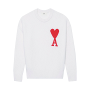AMI de Coeur Oversize Intarsia Sweater White