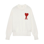 (W) AMI de Coeur Oversize Sweater White - 21FW