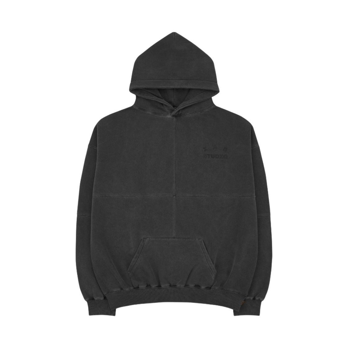 아이앱 스튜디오 블록 피그먼트 후드 블랙