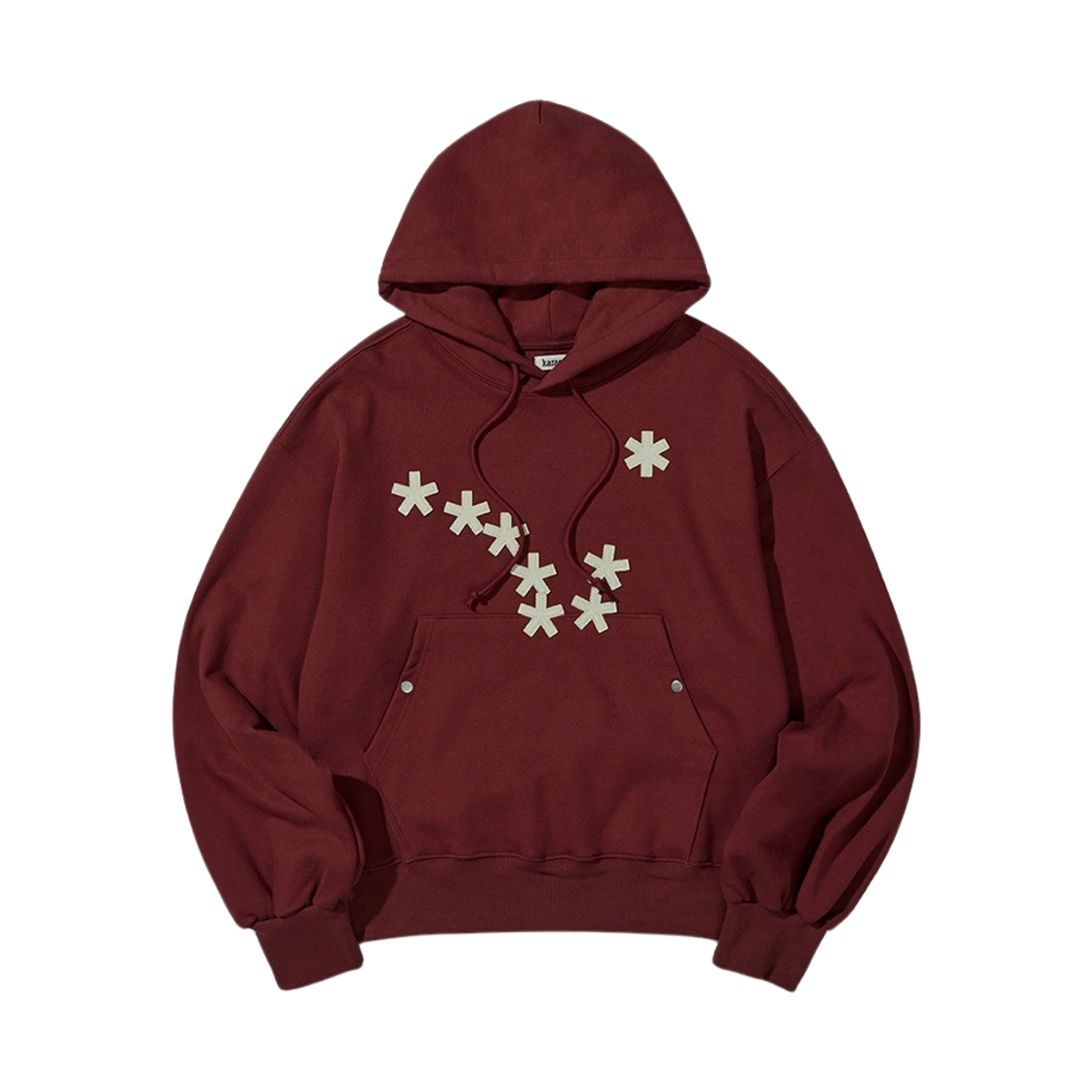 카락터 디퍼 로고 후드 딥 레드