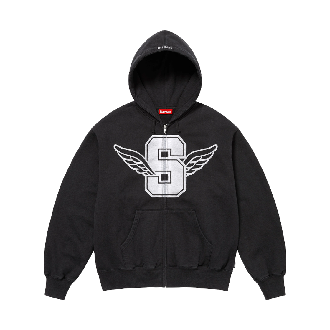 슈프림 윙스 집업 후드 스웨트셔츠 블랙 - 25SS