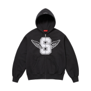Supreme Wings Zip Up Hooded Sweatshirt Black - 25SS