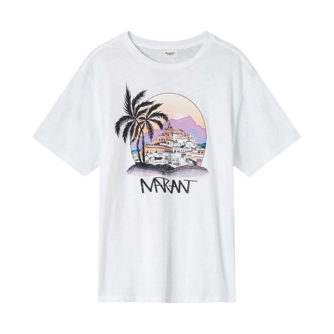 TS0001FA-A1N90E-20WH (W) Isabel Marant Zewel Printed T-Shirt White - 23SS