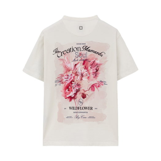 W251TS06761I Wooyoungmi Flower Back Logo T-Shirt Ivory - 25SS