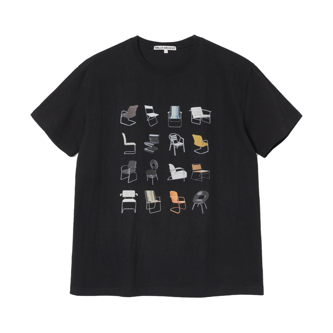밀로 아카이브 라인 체어 티셔츠 블랙