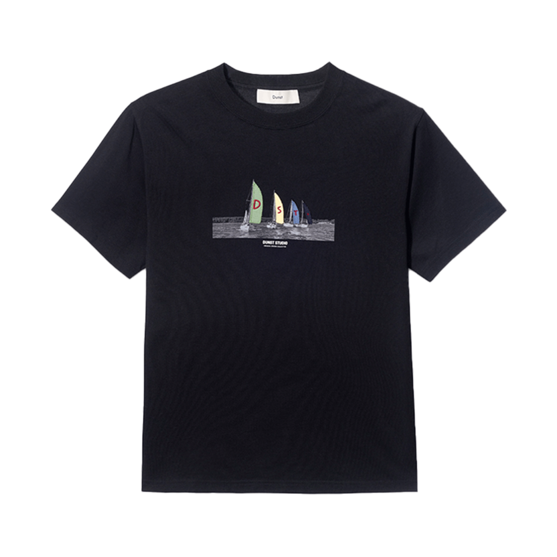 UDTS5B134BK_M_ Dunst Unisex Applique Yacht T-Shrt Black