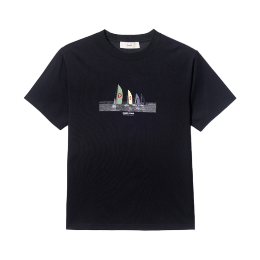 UDTS5B134BK_M_ Dunst Unisex Applique Yacht T-Shrt Black
