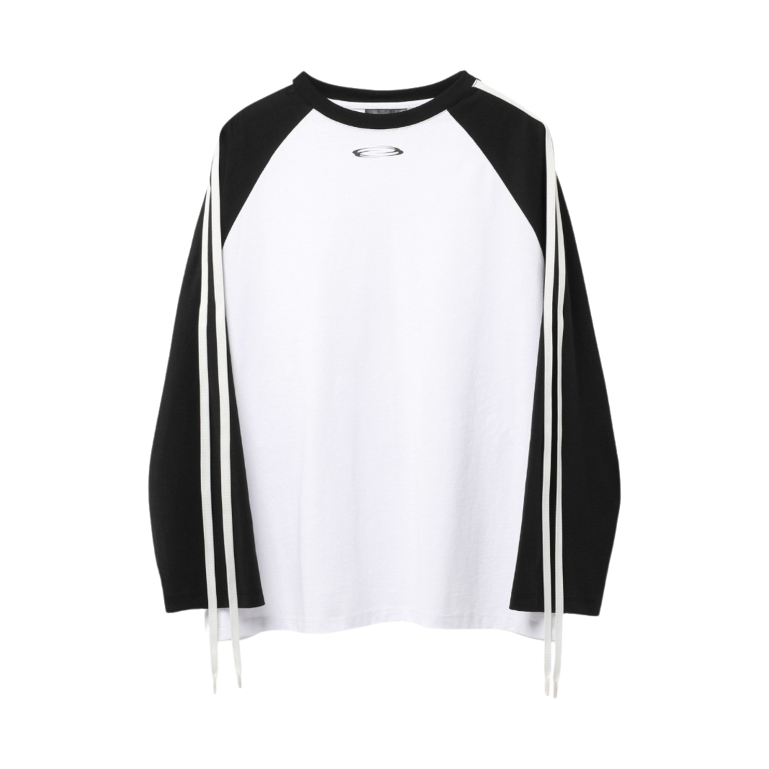 오프닝프로젝트 W 리본 테이프 래글런 슬리브 티셔츠 화이트